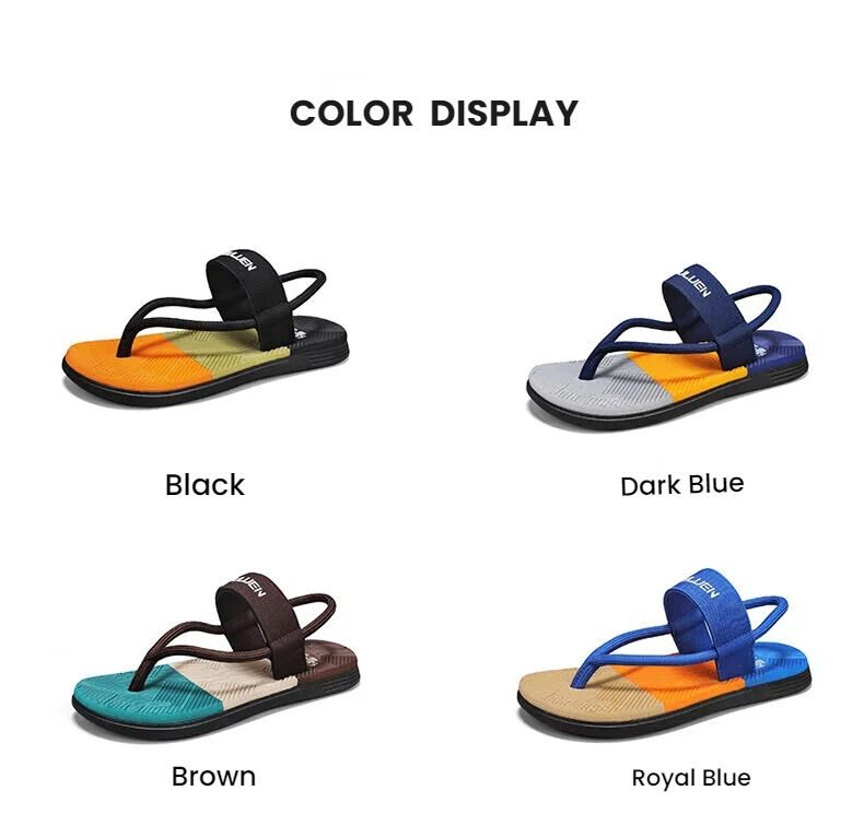 Men's Outdoor Non-Slip Sandals, EVA Lightweight Thick-Sole Beach Slippers for Casual & Sports(dark blue-45) - Image 2
